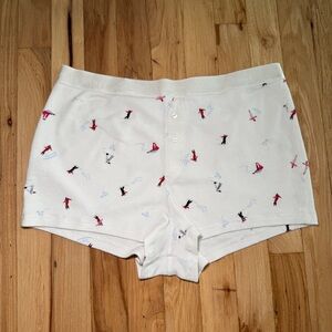 Victoria’s Secret Cotton Blend Thermal Boxer Sleep Short Ski Print